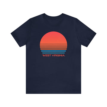 Buy navy West Virginia T-Shirt - Retro 80s Unisex West Virginia Shirt