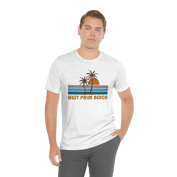 West Palm Beach, Florida T-Shirt - Retro Palm Tree Unisex West Palm Beach Shirt