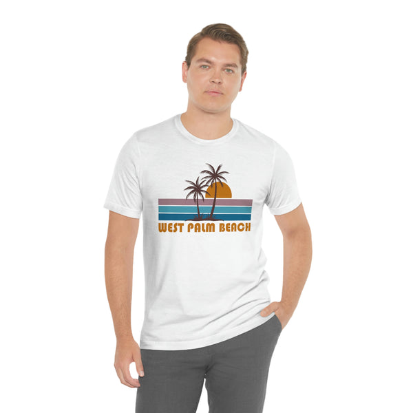West Palm Beach, Florida T-Shirt - Retro Palm Tree Unisex West Palm Beach Shirt