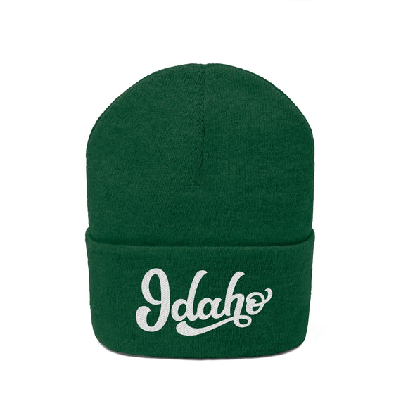 Idaho Beanie - Adult Hand Lettered Embroidered Idaho Knit Hat