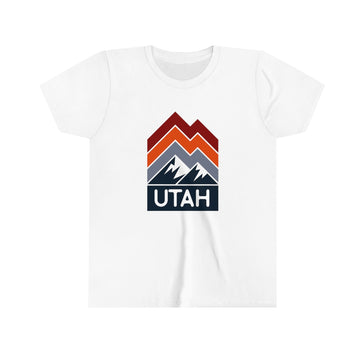 Utah Youth T-Shirt - Mountain Lines Utah Kid's TShirt - 0