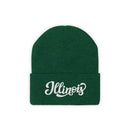 Illinois Beanie - Adult Hand Lettered Embroidered Illinois Knit Hat-1