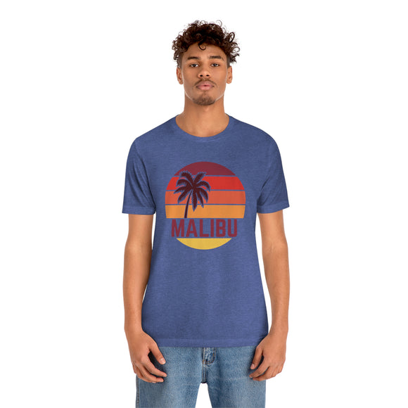 Malibu, California T-Shirt - Retro Palm Tree Unisex Malibu Shirt