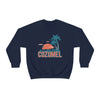 Cozumel, Mexico Sweatshirt - Unisex Retro Palm Tree Crewneck Cozumel Sweatshirt