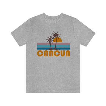 Buy athletic-heather Cancun, Mexico T-Shirt - Retro Palm Tree Unisex Cancun Shirt