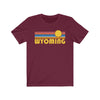 Wyoming T-Shirt - Retro Sunrise Adult Unisex Wyoming T Shirt