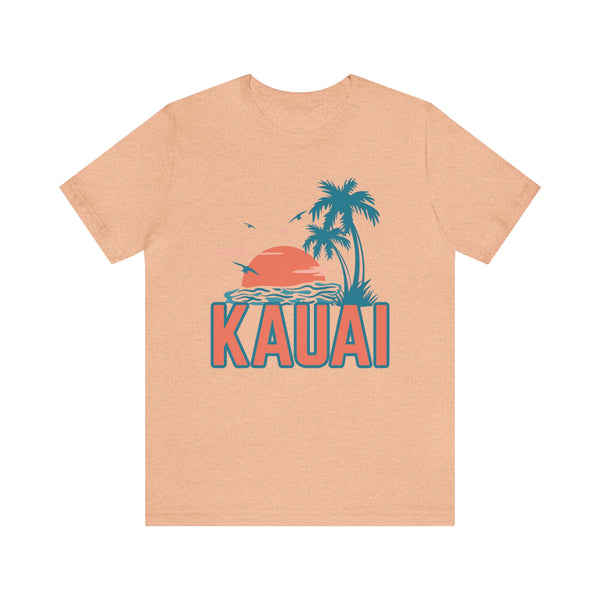 Kauai, Hawaii T-Shirt - Retro Palm Tree & Beach Unisex Kauai Shirt