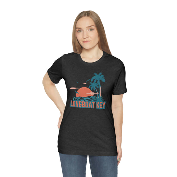 Longboat Key, Florida T-Shirt - Retro Palm Tree & Beach Unisex Longboat Key Shirt