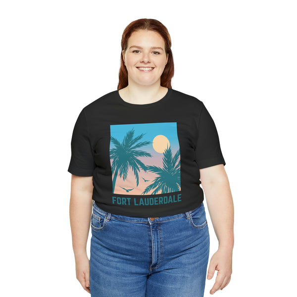 Fort Lauderdale, Florida T-Shirt - Retro Palm Tree & Beach Unisex Fort Lauderdale Shirt
