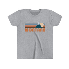 Montana Youth T-Shirt - Retro Mountain Montana Kid's TShirt