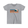 Montana Youth T-Shirt - Retro Mountain Montana Kid's TShirt