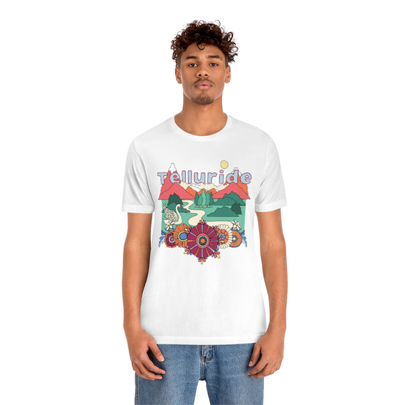 Telluride T-Shirt - Retro Mountain / Hippie Style Telluride, Colorado Shirt