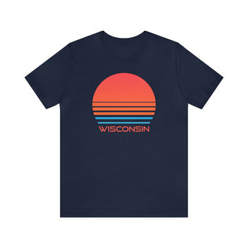 Buy navy Wisconsin Shirt - Retro 80s Unisex Wisconsin T-Shirt