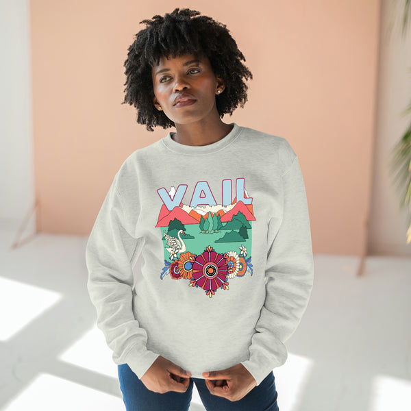 Premium Vail, Colorado Crewneck Sweatshirt - Retro Unisex Sweatshirt