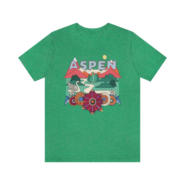 Aspen T-Shirt - Retro Mountain / Hippie Style Aspen, Colorado Shirt