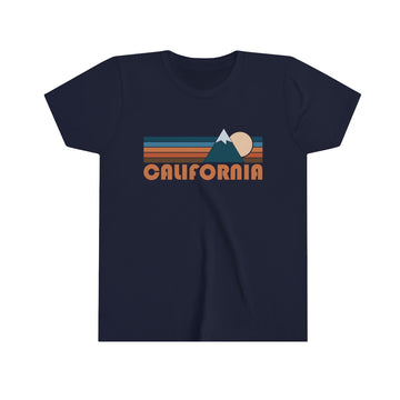 Buy navy California Youth T-Shirt - Retro Mountain California Kid's TShirt