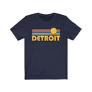 Detroit, Michigan T-Shirt - Retro Sunrise Adult Unisex Detroit T Shirt-6