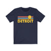 Detroit, Michigan T-Shirt - Retro Sunrise Adult Unisex Detroit T Shirt