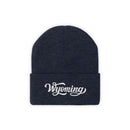 Wyoming Beanie - Adult Hand Lettered Embroidered Wyoming Knit Hat-1