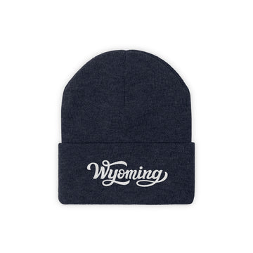 Wyoming Beanie - Adult Hand Lettered Embroidered Wyoming Knit Hat