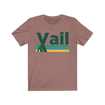 Buy heather-mauve Vail, Colorado T-Shirt - Retro Camping Adult Unisex Vail T Shirt