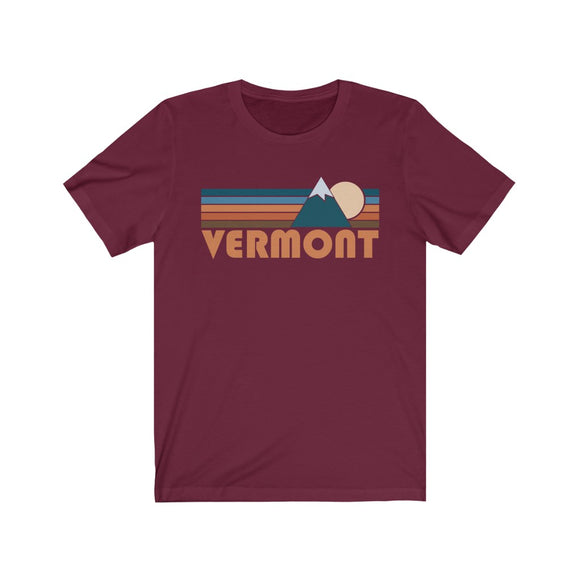 Vermont T-Shirt - Retro Mountain Adult Unisex Vermont T Shirt