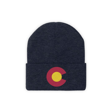 Colorado Beanie - Adult Embroidered Colorado Flag Knit Hat