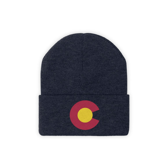 Colorado Beanie - Adult Embroidered Colorado Flag Knit Hat