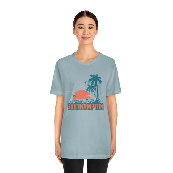 Southampton, New York T-Shirt - Retro Palm Tree & Beach Unisex Southampton Shirt