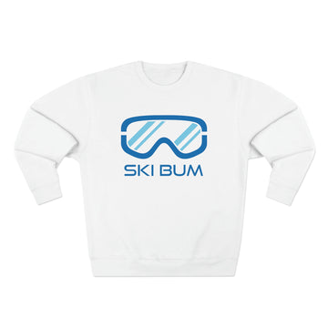 Buy white Premium Ski Bum Crewneck Sweatshirt - Retro Unisex Sweatshirt
