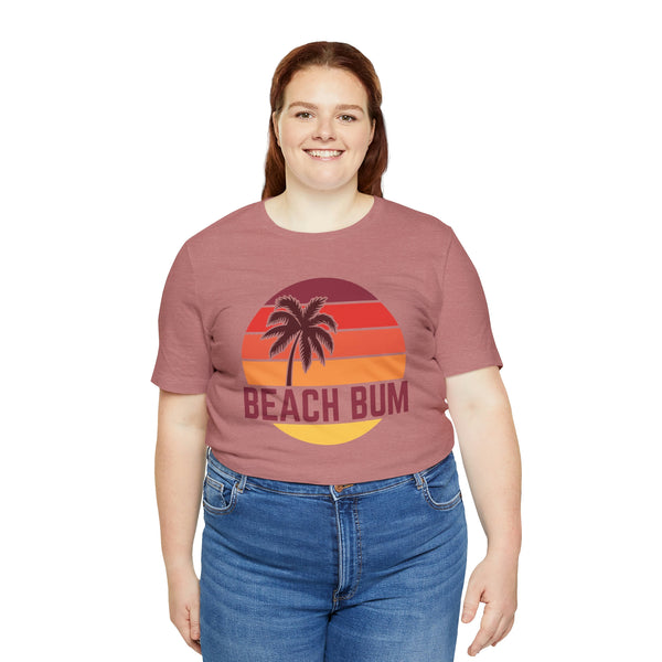 Beach Bum T-Shirt - Retro Palm Tree Unisex Beach Bum Shirt