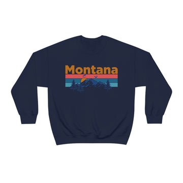 Buy navy Montana Sweatshirt - Mountain &amp; Birds Unisex