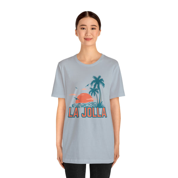 La Jolla, California T-Shirt - Retro Palm Tree & Beach Unisex La Jolla Shirt