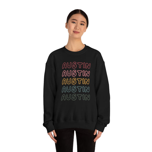 Austin, Texas Sweatshirt - Retro Five Color Unisex