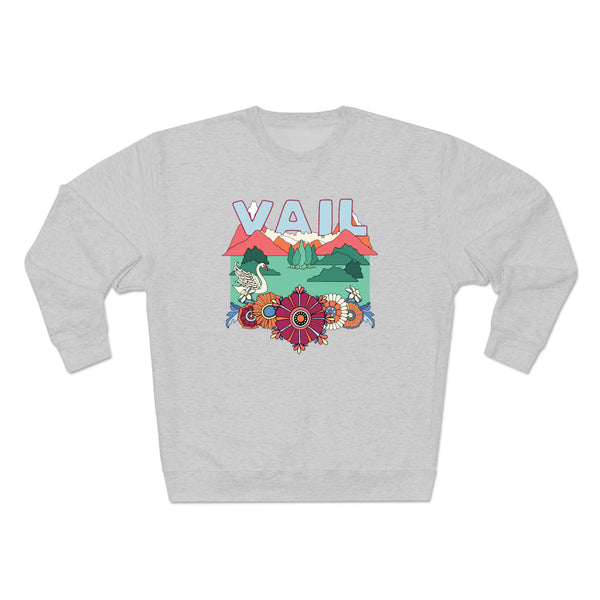 Premium Vail, Colorado Crewneck Sweatshirt - Retro Unisex Sweatshirt