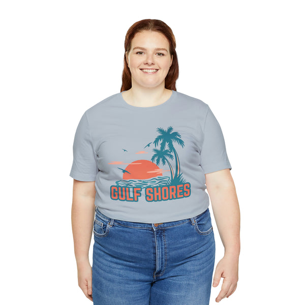 Gulf Shores, Alabama T-Shirt - Retro Palm Tree & Beach Unisex Gulf Shores Shirt
