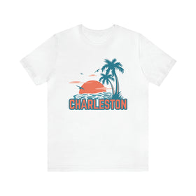 Charleston, South Carolina T-Shirt - Retro Palm Tree & Beach Unisex Charleston Shirt