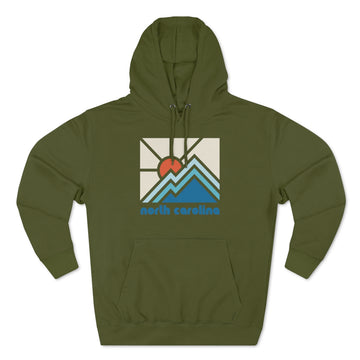 Buy army-green Premium North Carolina Hoodie - Min Mountain Unisex Sweatshirt