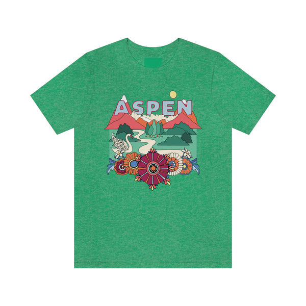 Aspen Shirt, Colorado Retro T-Shirt, Hippie Style Colorado tee, Aspen Mountain Shirt