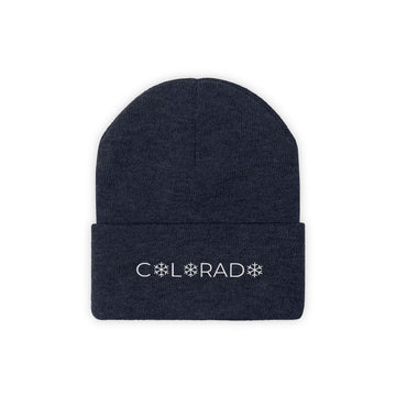 Buy true-navy Colorado Beanie - Adult Embroidered Colorado Flag Knit Hat