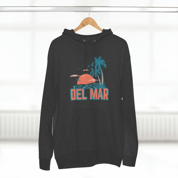 Premium Del Mar, California Hoodie Hoodie - Palm Tree Unisex Sweatshirt