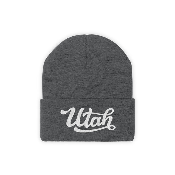 Utah Beanie - Adult Hand Lettered Embroidered Utah Knit Hat