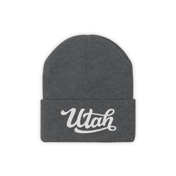 Utah Beanie - Adult Hand Lettered Embroidered Utah Knit Hat