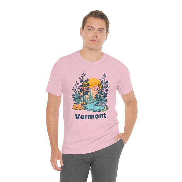 Vermont T-Shirt - Mountain Illustration Unisex Vermont Shirt