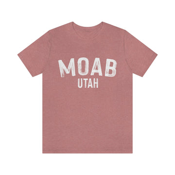 Buy heather-mauve Moab, Utah Shirt - Paint Text Unisex Moab T-Shirt