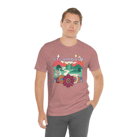 Steamboat Shirt, Colorado Retro T-Shirt, Hippie Style Colorado tee, Steamboat Mountain Shirt