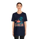Cancun, Mexico T-Shirt - Retro Palm Tree & Beach Unisex Cancun Shirt-87