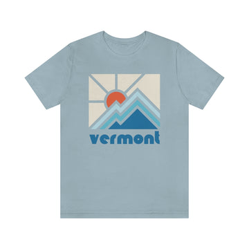 Buy light-blue Vermont Shirt, Vermont Retro T-Shirt, Colorful Vermont tee, Vermont Mountain Shirt