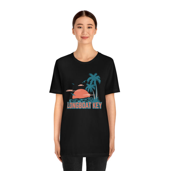 Longboat Key, Florida T-Shirt - Retro Palm Tree & Beach Unisex Longboat Key Shirt