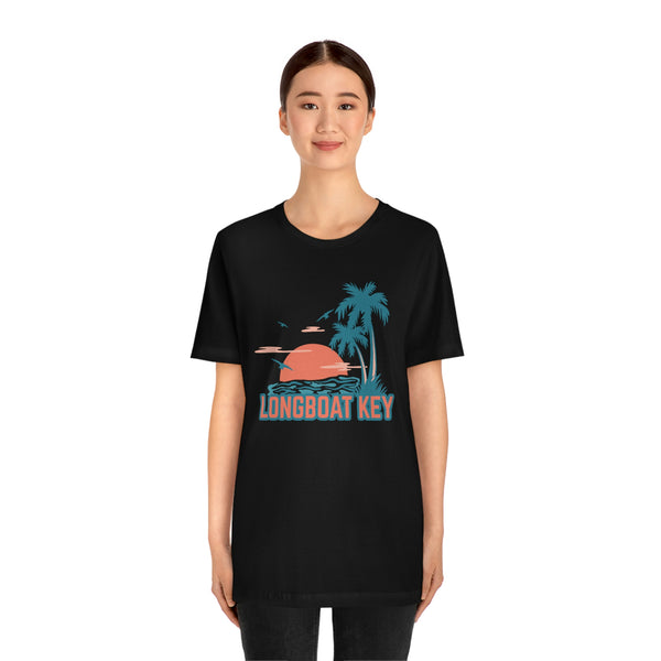 Longboat Key, Florida T-Shirt - Retro Palm Tree & Beach Unisex Longboat Key Shirt
